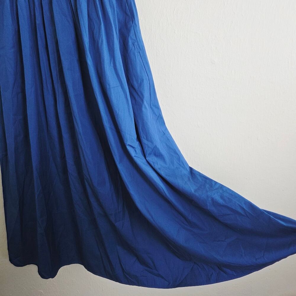 NWT Madewell Melody Smocked Midi Dress XS | Blue Moon Cotton Poplin Pockets - Picture 8 of 12